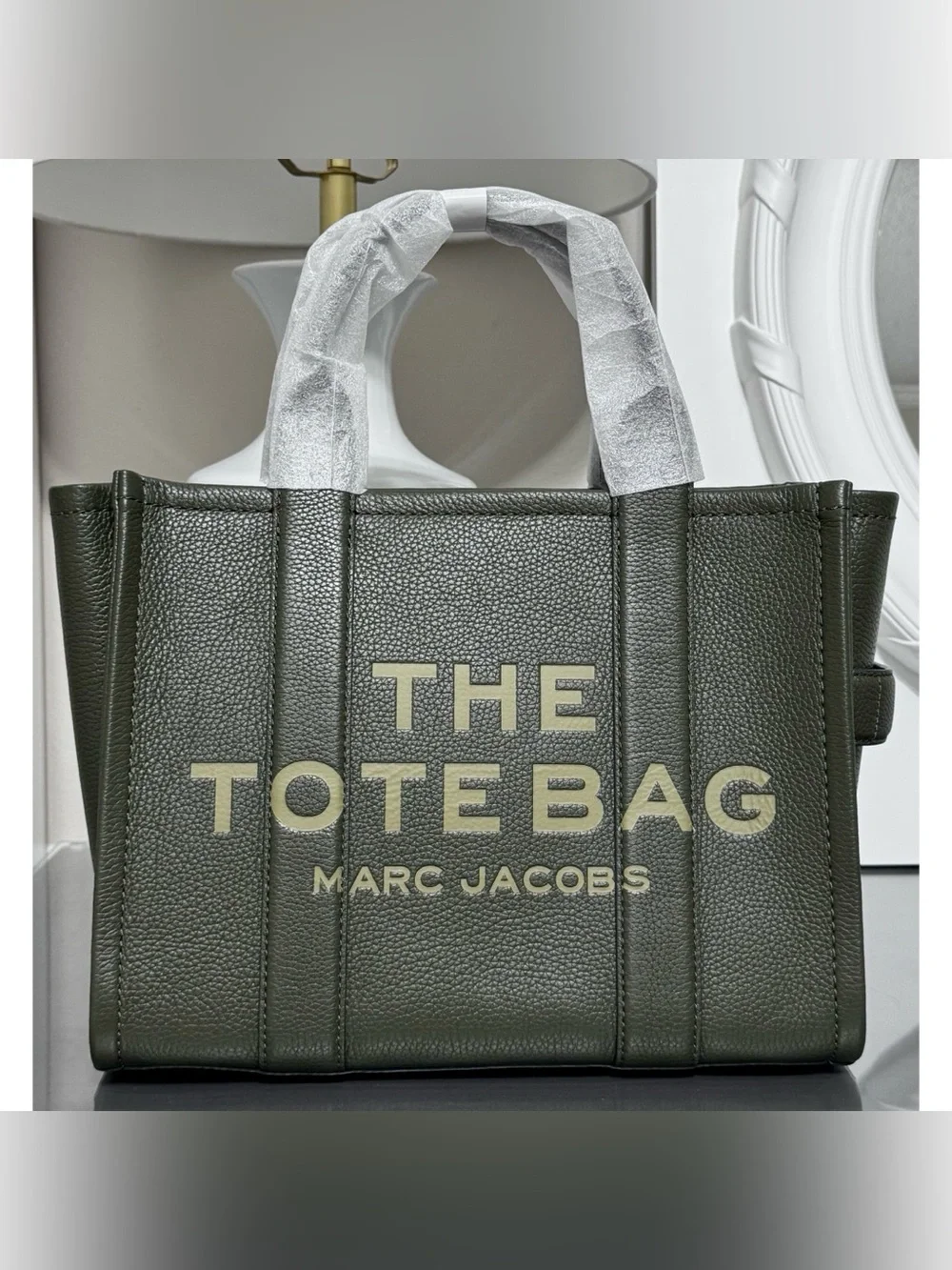MARC JACOBS Medium Leather Tote Bag, FOREST‎ GREEN